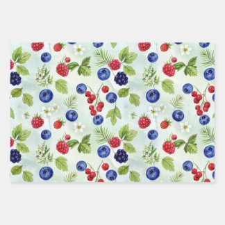 Feuille De Papier Cadeau Blueberry Theme Assorted WrappingPaper Flat Sheets