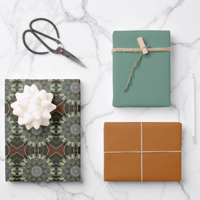 Feuille De Papier Cadeau Bohemian Medalion Design (Recto)