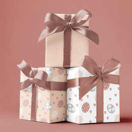 Feuille De Papier Cadeau Boho blanc et blanc élégant Pâques