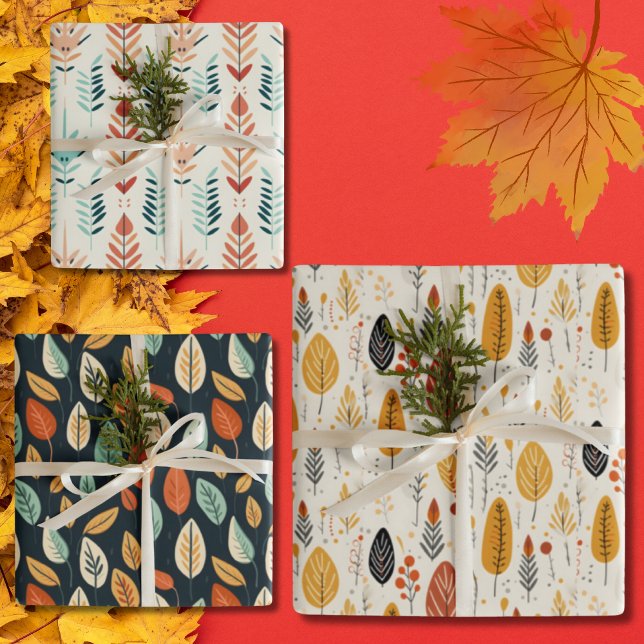 Feuille De Papier Cadeau Boho Bliss Fall Leaves (Boho Bliss Fall Leaves Wrapping Paper Sheets)