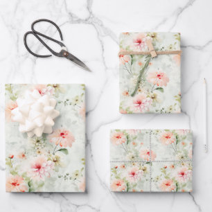 Feuille De Papier Cadeau Boho botanique floral Elégant aquarelle