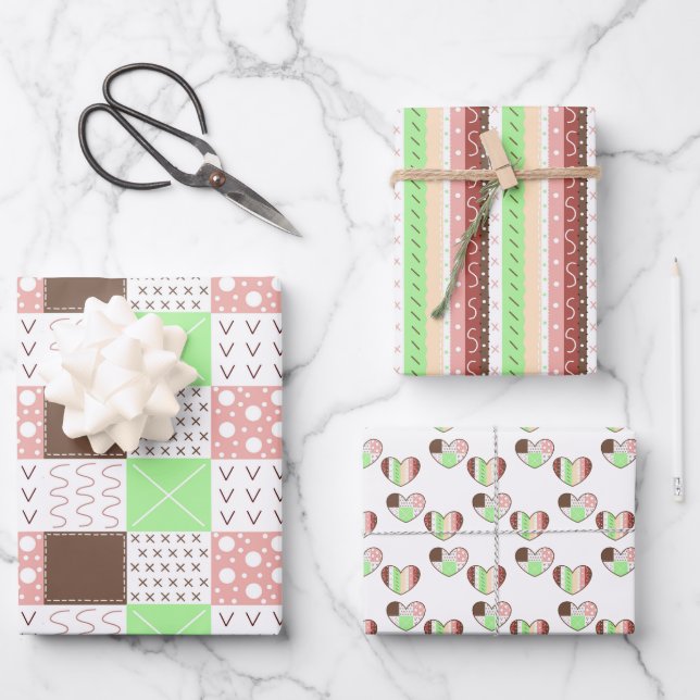 Feuille De Papier Cadeau Boho Earthy Warm Colours Anniversaire (Recto)