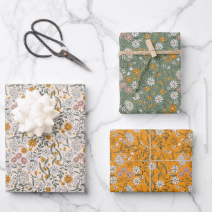Feuille De Papier Cadeau Boho Floral Tons Terre Botanique Enterrement de Vi