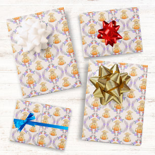 Feuille De Papier Cadeau Boho Little Lamb Citrouille Baby shower aquarelle