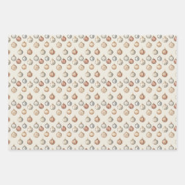 Feuille De Papier Cadeau Boho Noël Ornements Chaud hiver Vintage