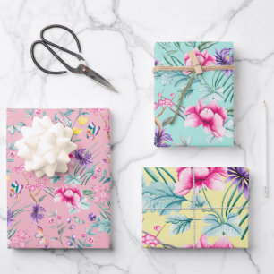 Feuille De Papier Cadeau Boho romantique imprimé floral