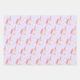 Feuille De Papier Cadeau Boho Unicorn pastels