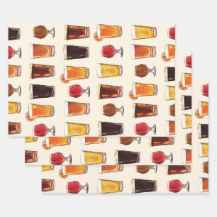 Feuille De Papier Cadeau Boire de la bière Motif Hommes Bière Adulte Envelo