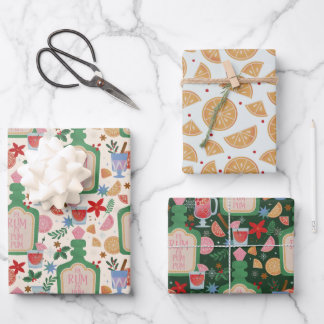 Feuille De Papier Cadeau Boissons de vacances