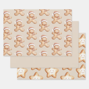 Feuille De Papier Cadeau Bon pain d'épices et Star Cookie