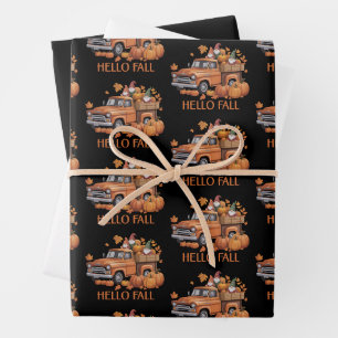 Feuille De Papier Cadeau Bonjour Gnome de camionnette de ramassage de citro