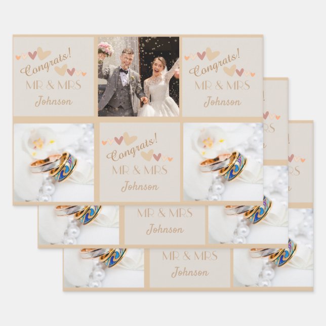 Feuille De Papier Cadeau Bonjour, Monsieur et Madame le Mariage Félicitatio (Lot)