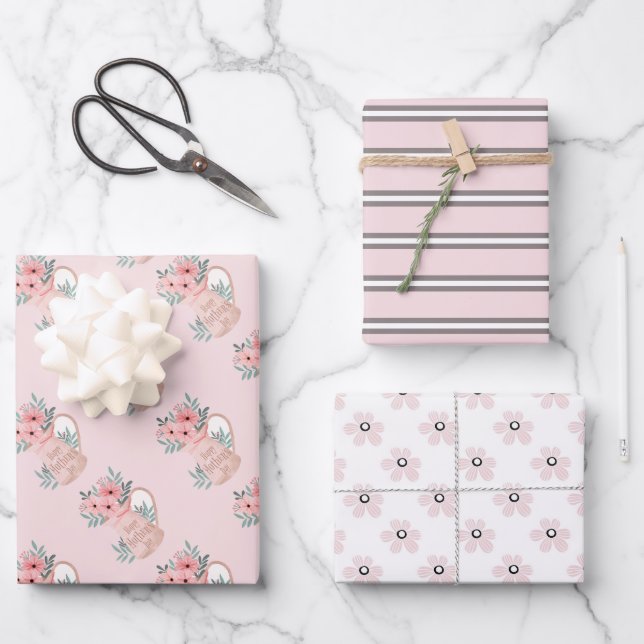 Feuille De Papier Cadeau Bonne fête des mères (Recto)