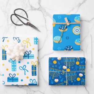 Feuille De Papier Cadeau Bonne Hanoukka