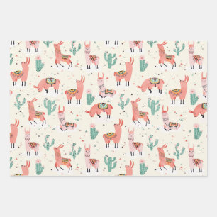Feuille De Papier Cadeau Bonne Llama