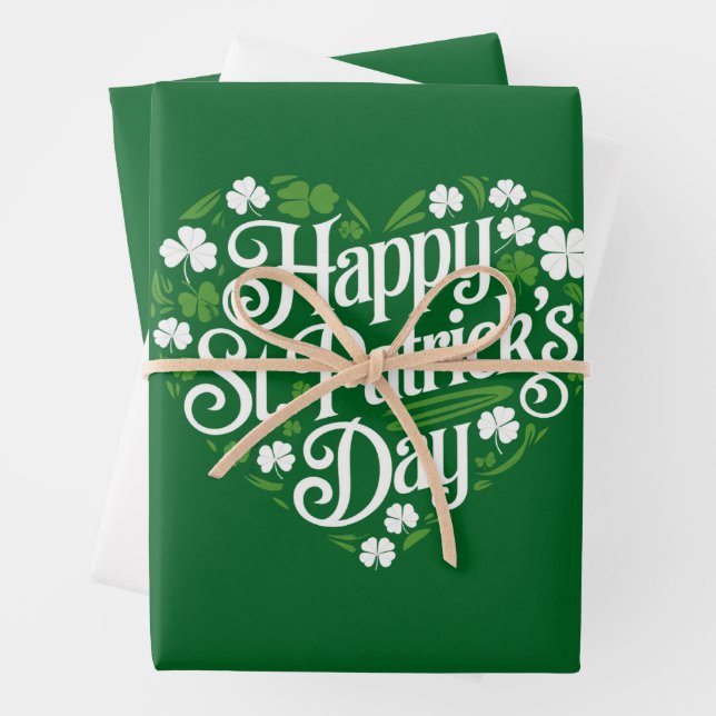 Feuille De Papier Cadeau Bonne Saint Patrick's Day (En situation)