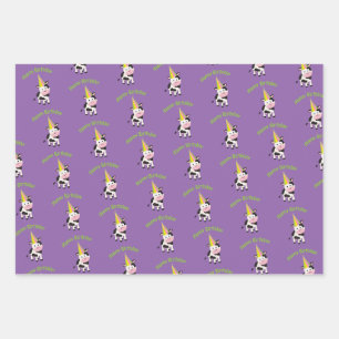 Feuille De Papier Cadeau Bonne vache fête d'anniversaire