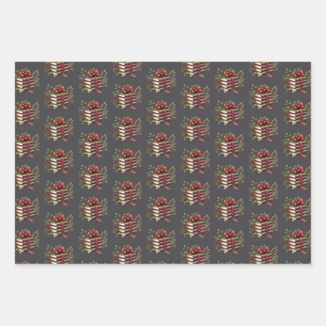 Feuille De Papier Cadeau Bookish Christmas wrapping gift paper (Devant)