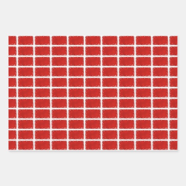 Feuille De Papier Cadeau Bordure en briques neigées (Devant)
