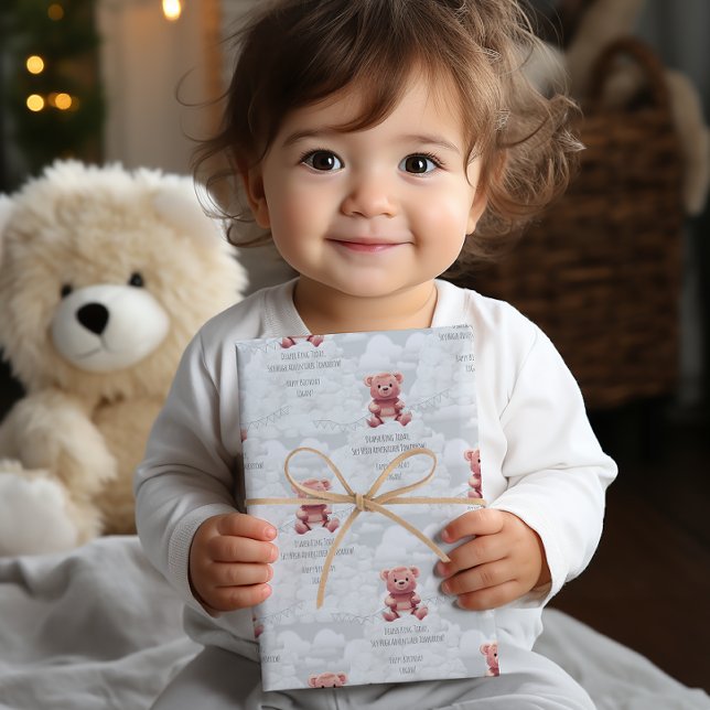 Feuille De Papier Cadeau Boucherie King ours en peluche sur mesure heureux  (Créateur téléchargé)