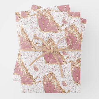 Feuille De Papier Cadeau Boucles d'or rose bleu déco 