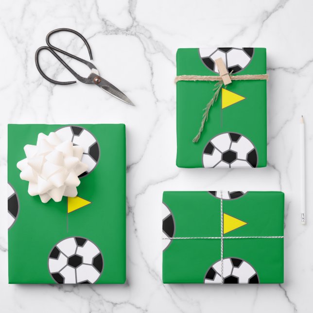 Feuille De Papier Cadeau Boule de football (Recto)