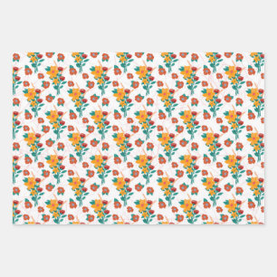 Feuille De Papier Cadeau Bouquet de fleurs