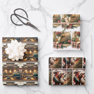 Feuille De Papier Cadeau Boutique d'alimentation Cowboy Casquette décoratio