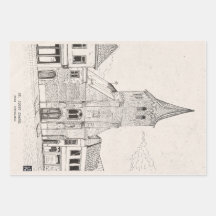 Breda Dutch Vintage Architecture Sketch Art
