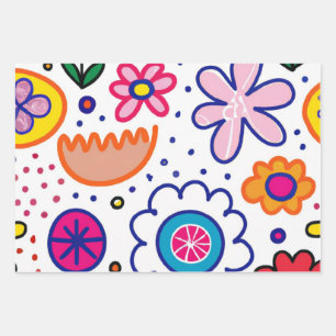 Feuille De Papier Cadeau Bright fun enfants