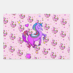 Feuille De Papier Cadeau Brite arc-en-ciel Unicorne