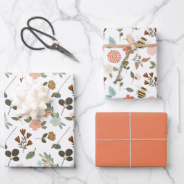 Feuille De Papier Cadeau Broderie Stitch Floral