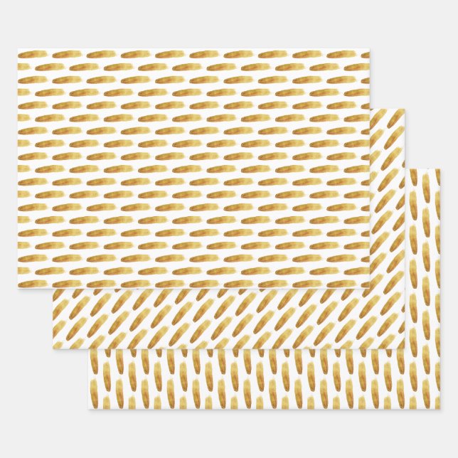 Feuille De Papier Cadeau Brosse abstraite en or moderne (Lot)