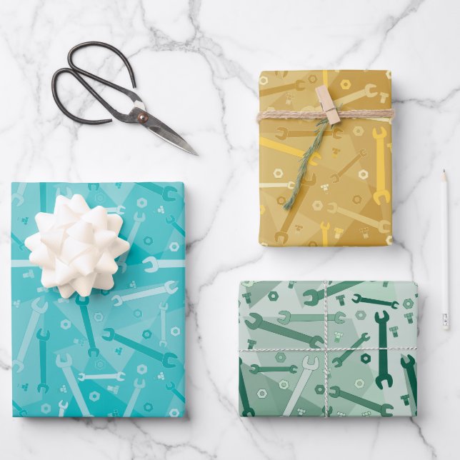 Feuille De Papier Cadeau Brûlures, noix et boulons (Recto)