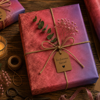 Feuille De Papier Cadeau Brume cramoisie au crépuscule