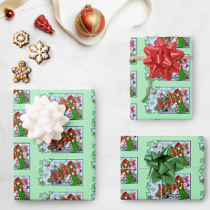 Feuille De Papier Cadeau Brunette Noël Présent Fée