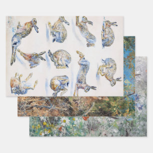 Feuille De Papier Cadeau Bruno Liljefors, Animaux