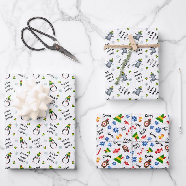 Feuille De Papier Cadeau Buddy Elf Variété Enveloppement de Noël (Recto)