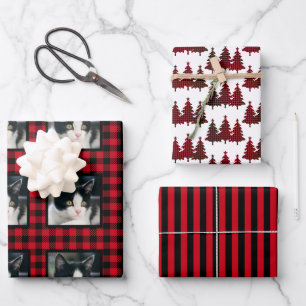 Feuille De Papier Cadeau Buffalo Check Pet Photo Noël