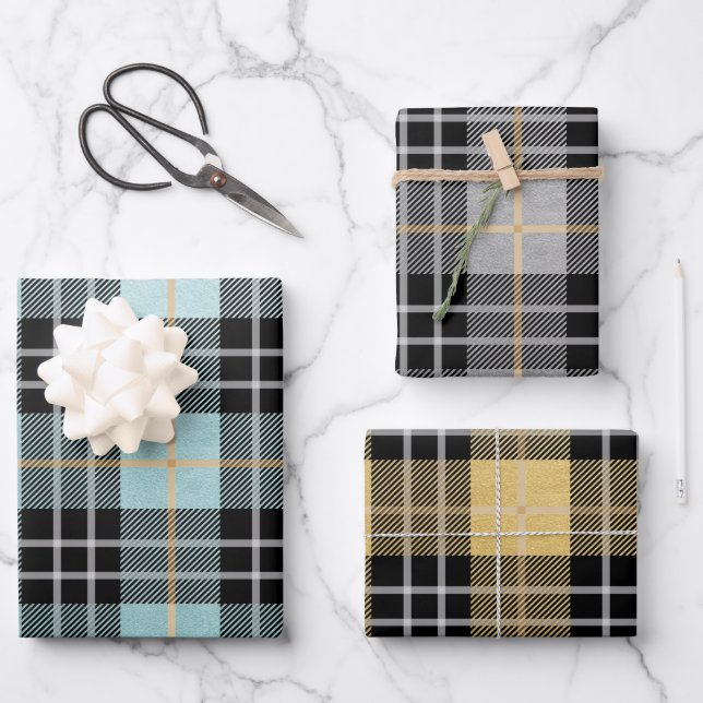 Feuille De Papier Cadeau Buffalo Plaid Motif (Recto)
