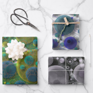 Feuille De Papier Cadeau Bulles et cercles abstraits incroyables