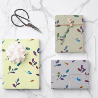 Feuille De Papier Cadeau Bunte Zweige/Blätter