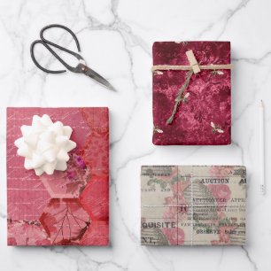 Feuille De Papier Cadeau Burgundy Bee Series Design Cinq