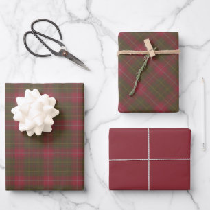 Feuille De Papier Cadeau Burnett Patiné Original Tartan écossais