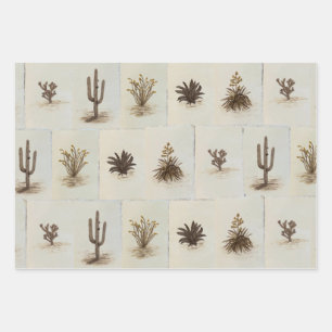 Feuille De Papier Cadeau Cactus du désert de l'Arizona