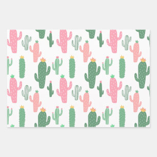 Feuille De Papier Cadeau Cactus enfants motifs