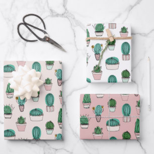 Feuille De Papier Cadeau Cactus Motif Succulent