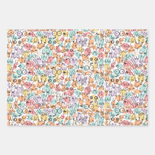 Feuille De Papier Cadeau cadeau amusant femme (Devant)