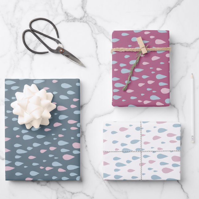 Feuille De Papier Cadeau Cadeau Baby shower Raindrops (Recto)