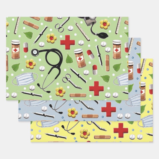 Feuille De Papier Cadeau Cadeau créatif pour infirmière (Lot)